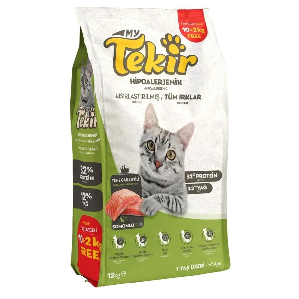Tekir Adult Steril Somonlu Hipoalerjenik Kedi Maması 12 KgTekir 