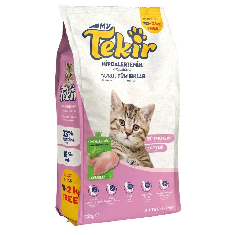 Tekir Kitten Tavuklu Hipoalerjenik Kedi Maması 12 KgTekir 