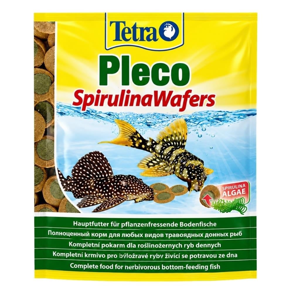 Tetra Pleco Spirulina Wafers Akvaryum Otçul Dip Balığı Tablet Yemi 15 grTetra