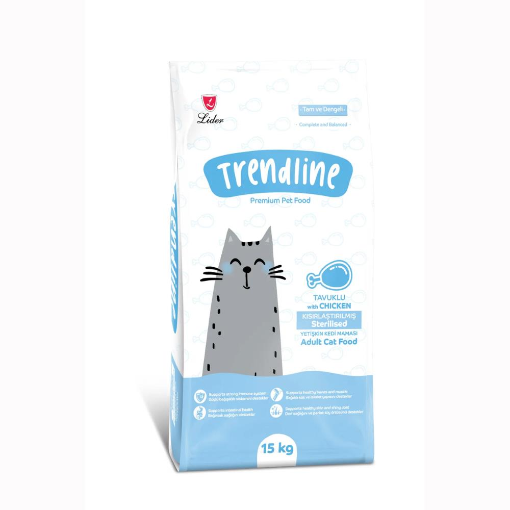 Trendline Kısırlaştırılmış Tavuklu Yetişkin Kedi Maması 15 kgTrendline