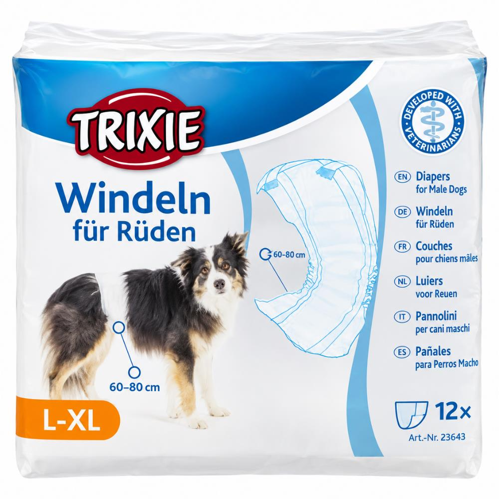 Trixie Erkek Köpekler İçin Tek Kullanımlık Köpek Bezi L-XL 60-80 cm 12'liTrixie