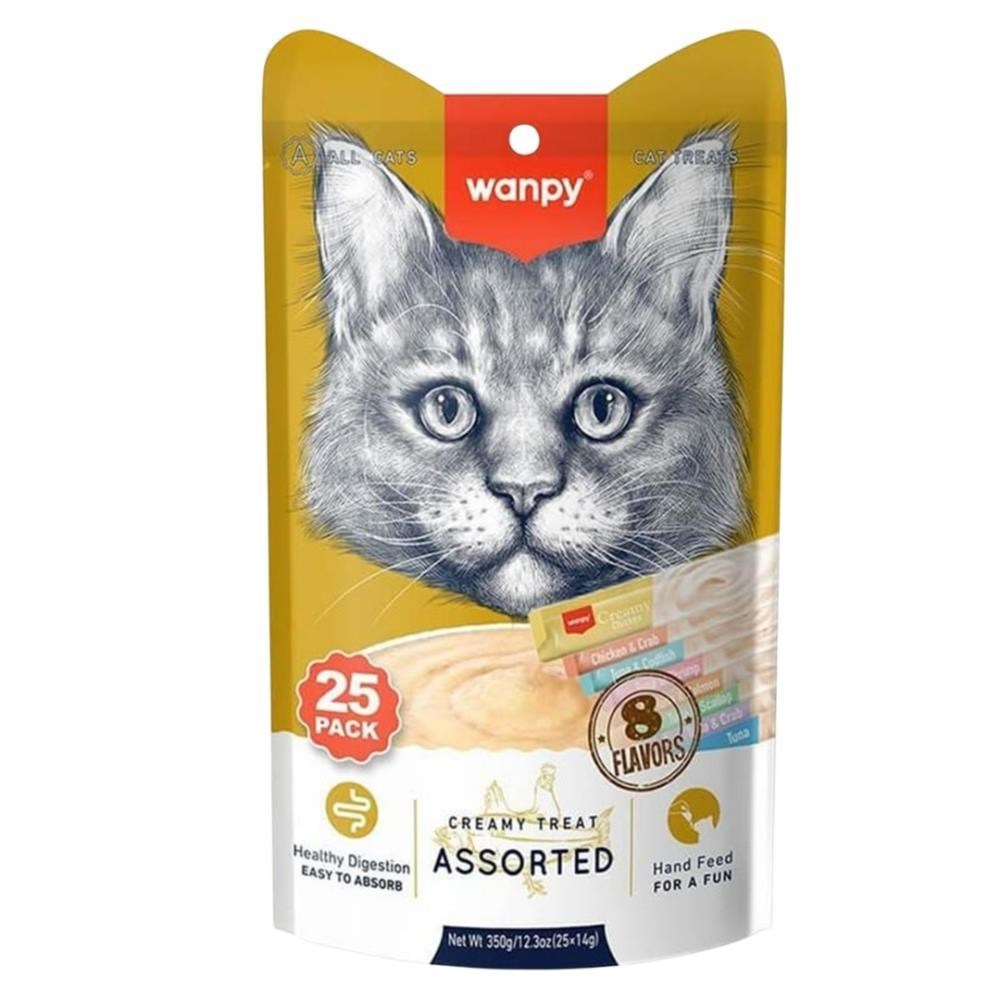 Wanpy Karışık Krema Kedi Ödülü 25x14 grWanpy