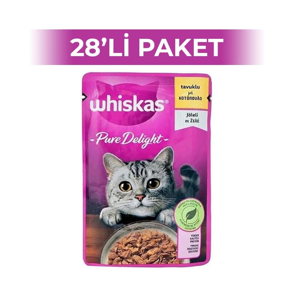 Whiskas Pure Delight Tavuk Etli Yetişkin Kedi Yaş Maması 85 gr 28 AdetWhiskas