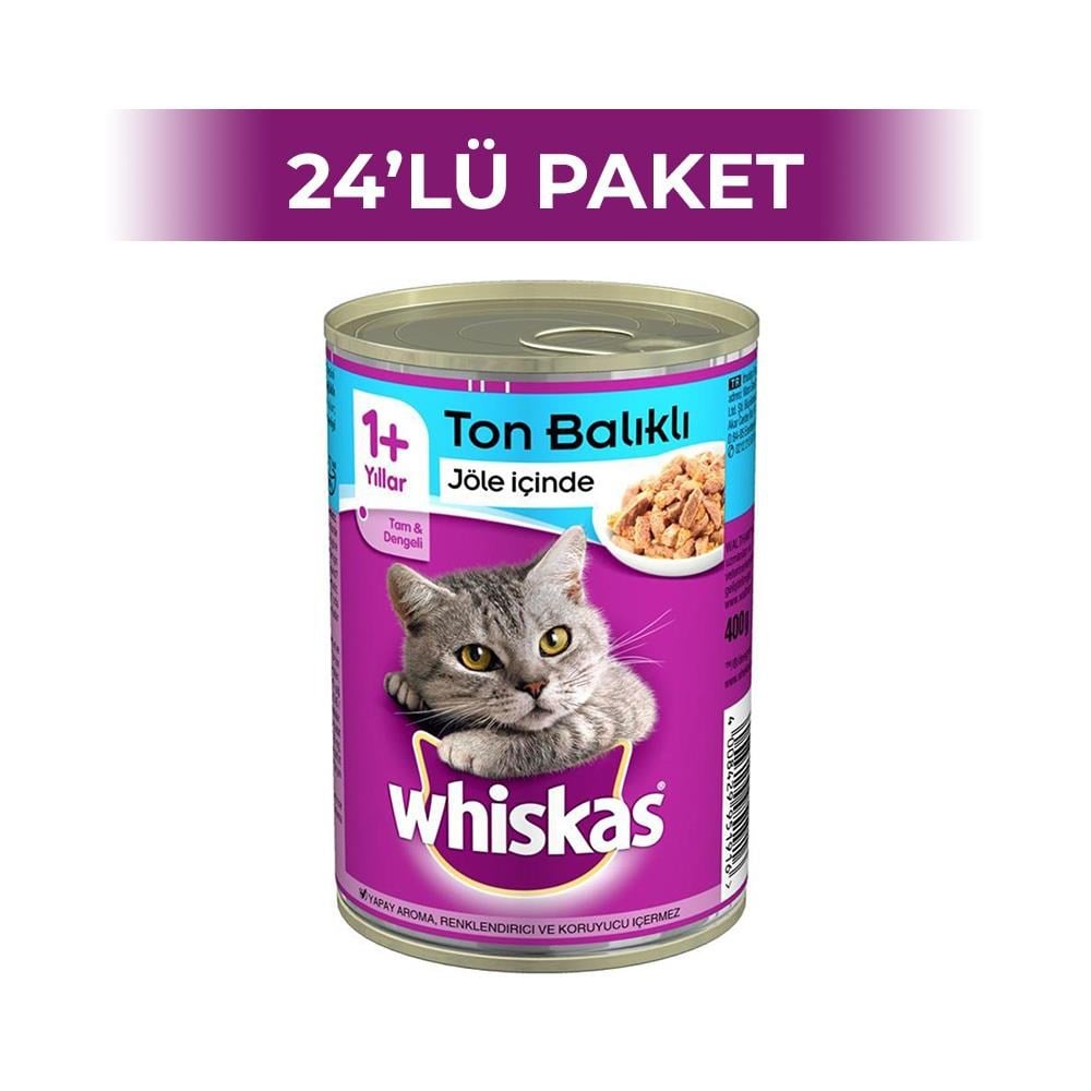 Whiskas Ton Balıklı Yetişkin Kedi Konservesi 400 gr 24 AdetWhiskas