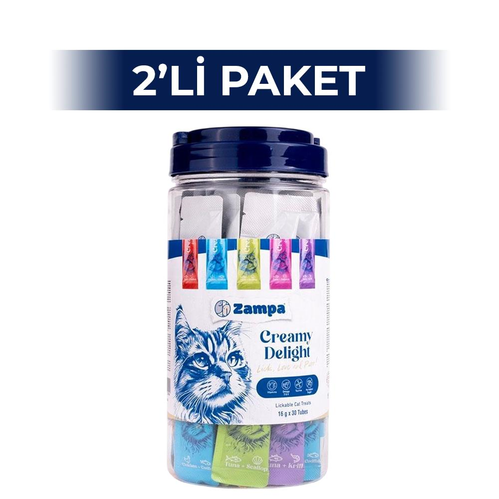 Zampa Creamy Delight Kedi Krema Ödül Maması 16 gr 30'lu 2 Adet Zampa