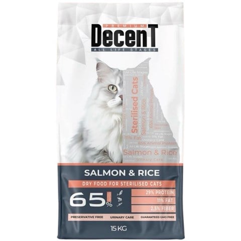 Decent Somonlu ve Pirinçli Kısırlaştırılmış Kedi Maması 15 kg