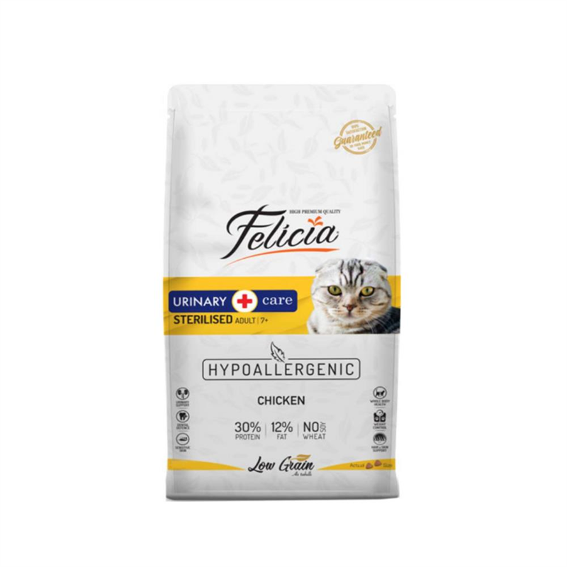 Felicia Az Tahıllı Sterilised Tavuklu HypoAllergenic Kedi Maması 12 kg
