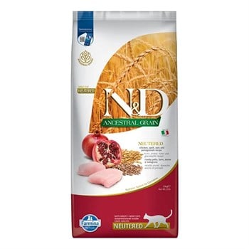 N&D Düşük Tahıllı Tavuklu Narlı Kısırlaştırılmış Kedi Maması 10 kgND