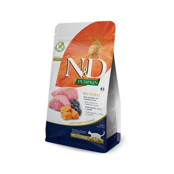 N&D Pumpkin Kuzu Etli Bal Kabaklı ve Yaban Mersinli Tahılsız Kısırlaştırılmış Kedi Maması 5kgND