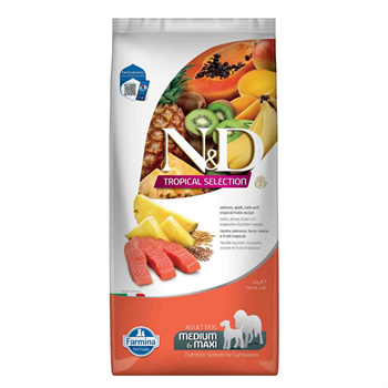 N&D Tropical Selection Somonlu ve Tropikal Meyveli Orta ve Büyük Irk Yetişkin Köpek Maması 10 kgND