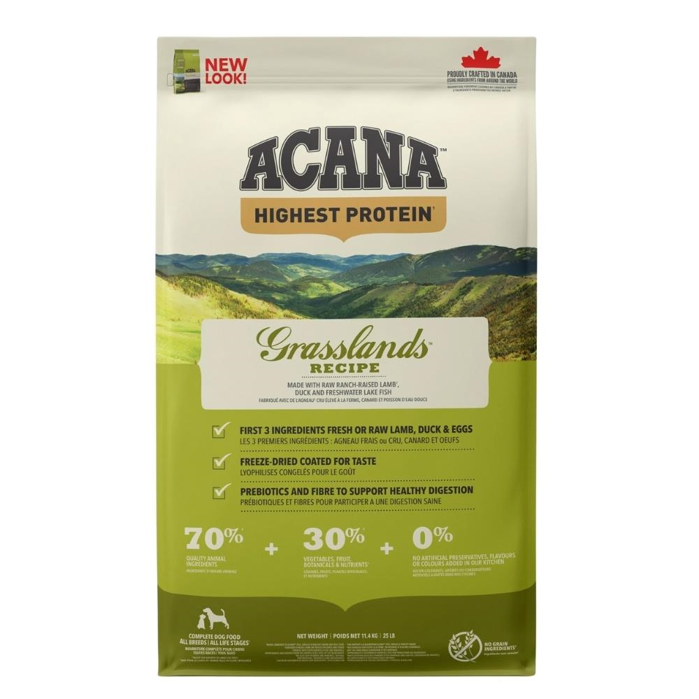 Acana Grasslands Kuzulu Ördekli ve Balıklı Tahılsız Yetişkin Köpek Maması 11,4 kgAcana