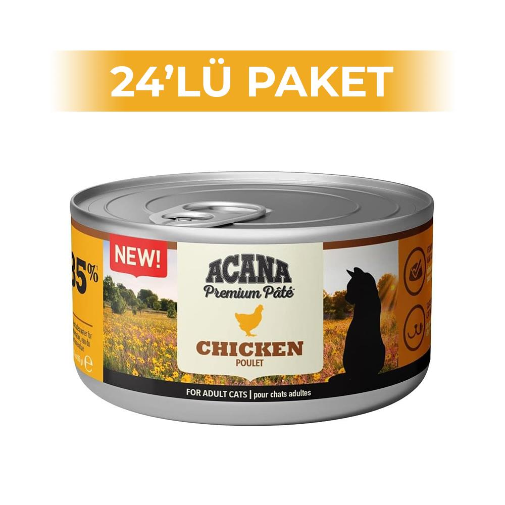 Acana Premium Pate Tavuklu Ezme Yetişkin Kedi Konservesi 85 gr 24 AdetAcana