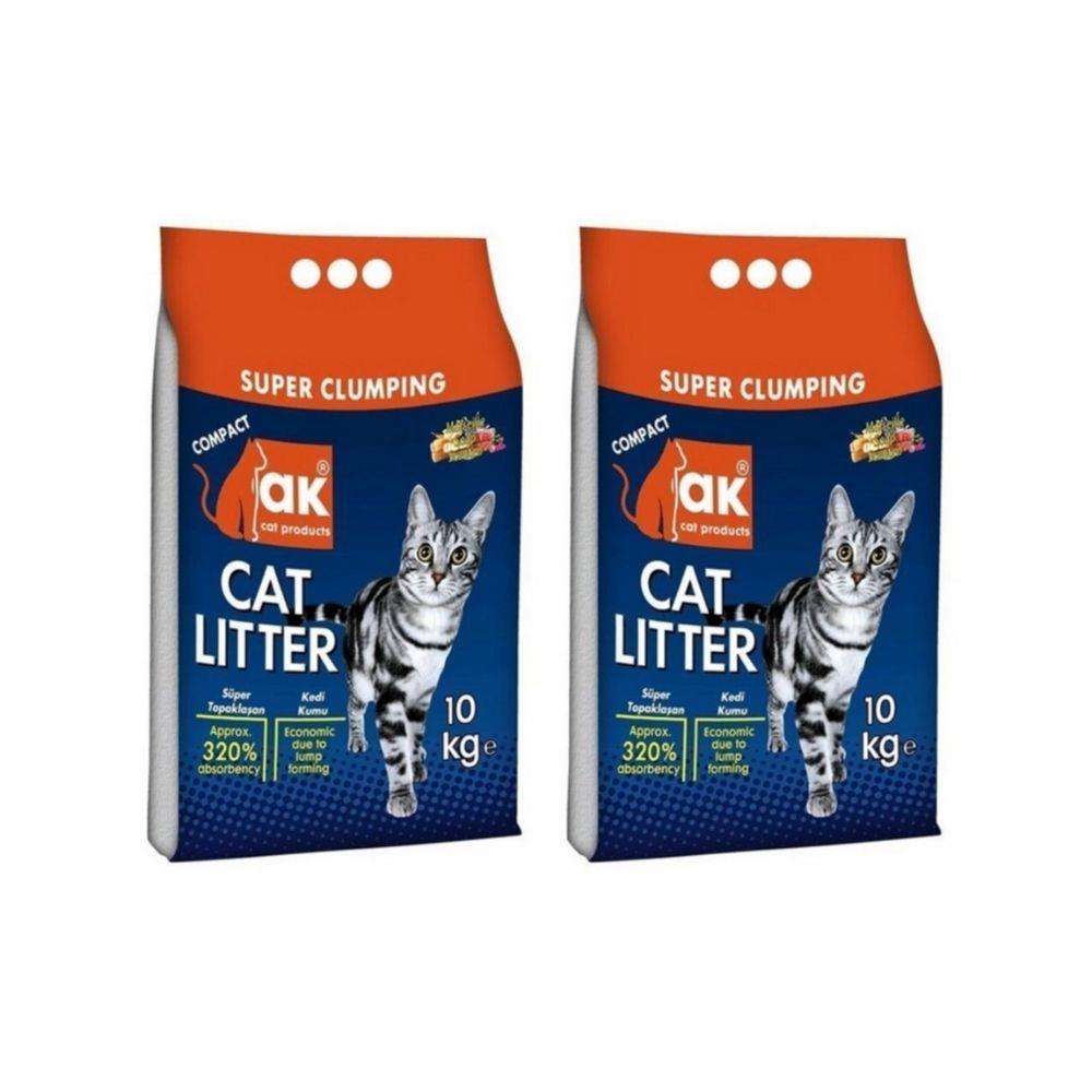 Akkum Kalın Taneli Lavantalı Topaklanan Kedi Kumu 10 kg 2 AdetAkkum