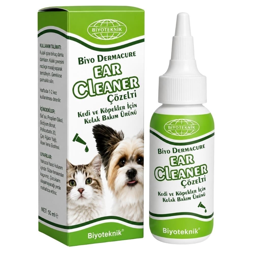 Biyoteknik Ear Cleaner Kedi ve Köpekler İçin Kulak Bakım Ürünü 50 ml
