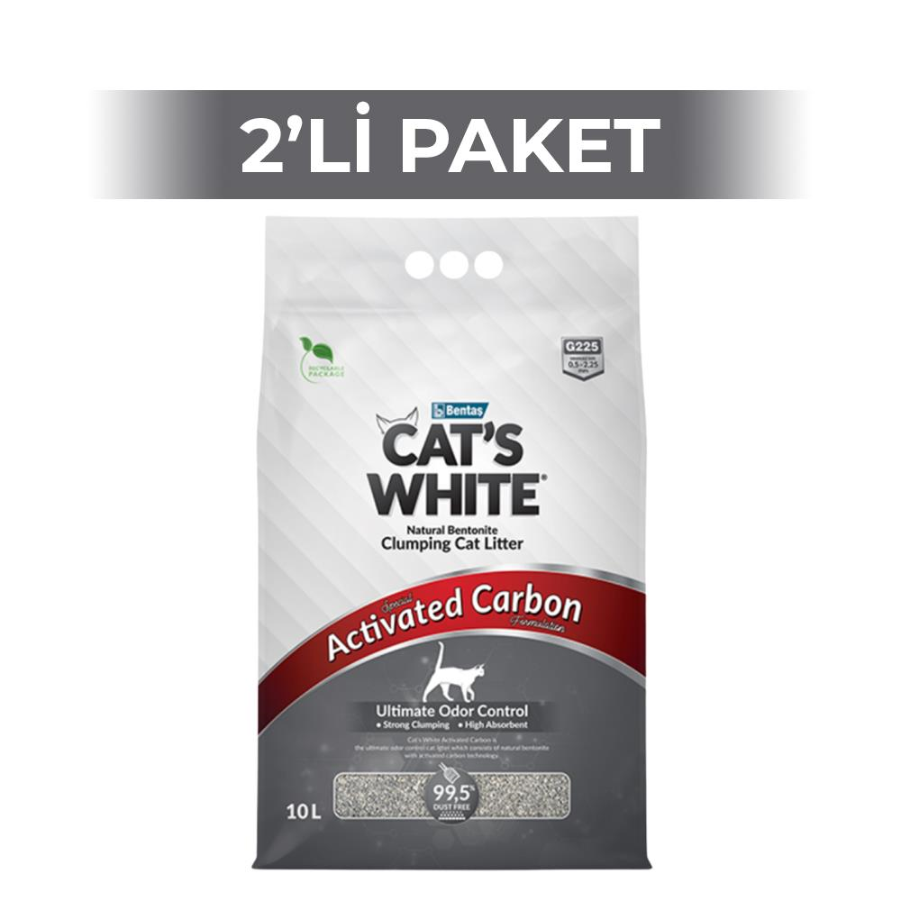 Cat's White Aktif Karbonlu Extra Kedi Kumu 10 lt 2 AdetCat's White