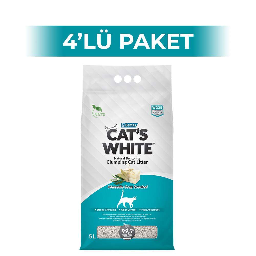 Cat's White Sabunlu Kedi Kumu 5 lt 4 AdetCat's White