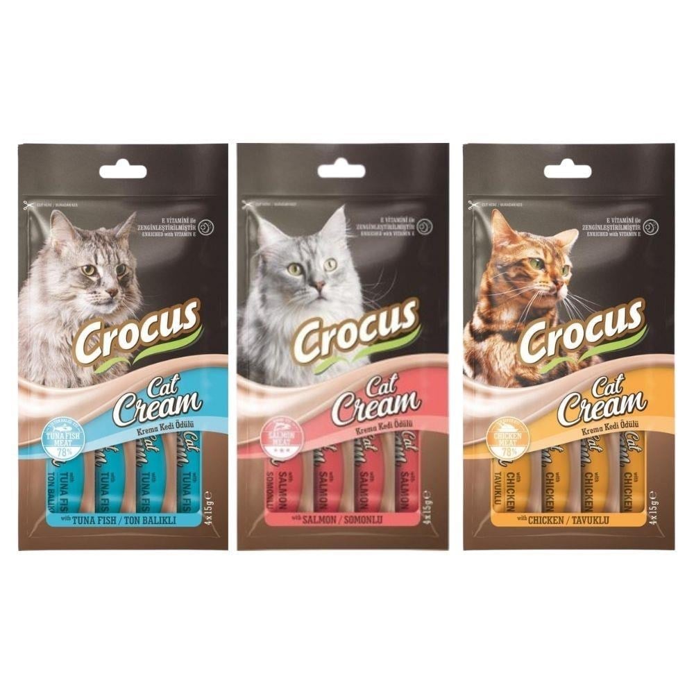 Crocus Karışık Krema Kedi Ödülü 4x15 gr 3 Adet