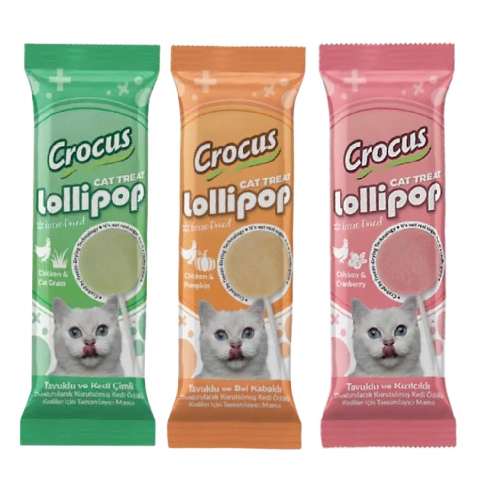 Crocus Kedi Lolipopu Karışık 1,4 gr 3 Adet