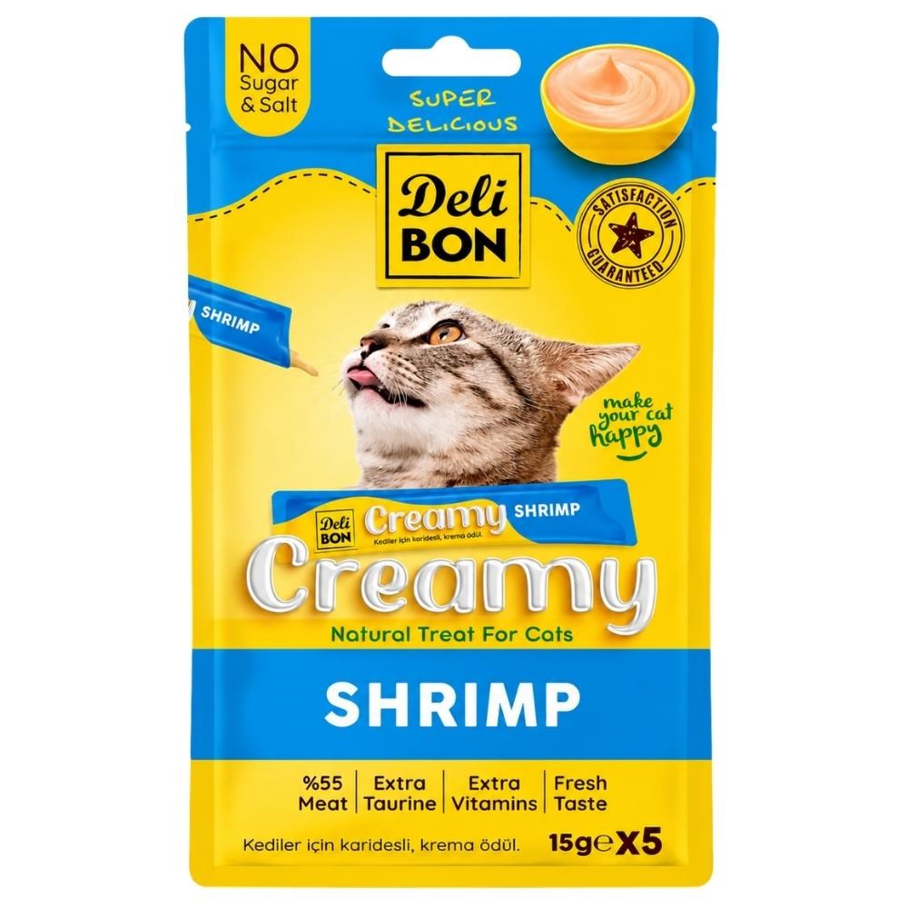Delibon Creamy Shrimp Karidesli Sıvı Kedi Ödülü 5x15 gr