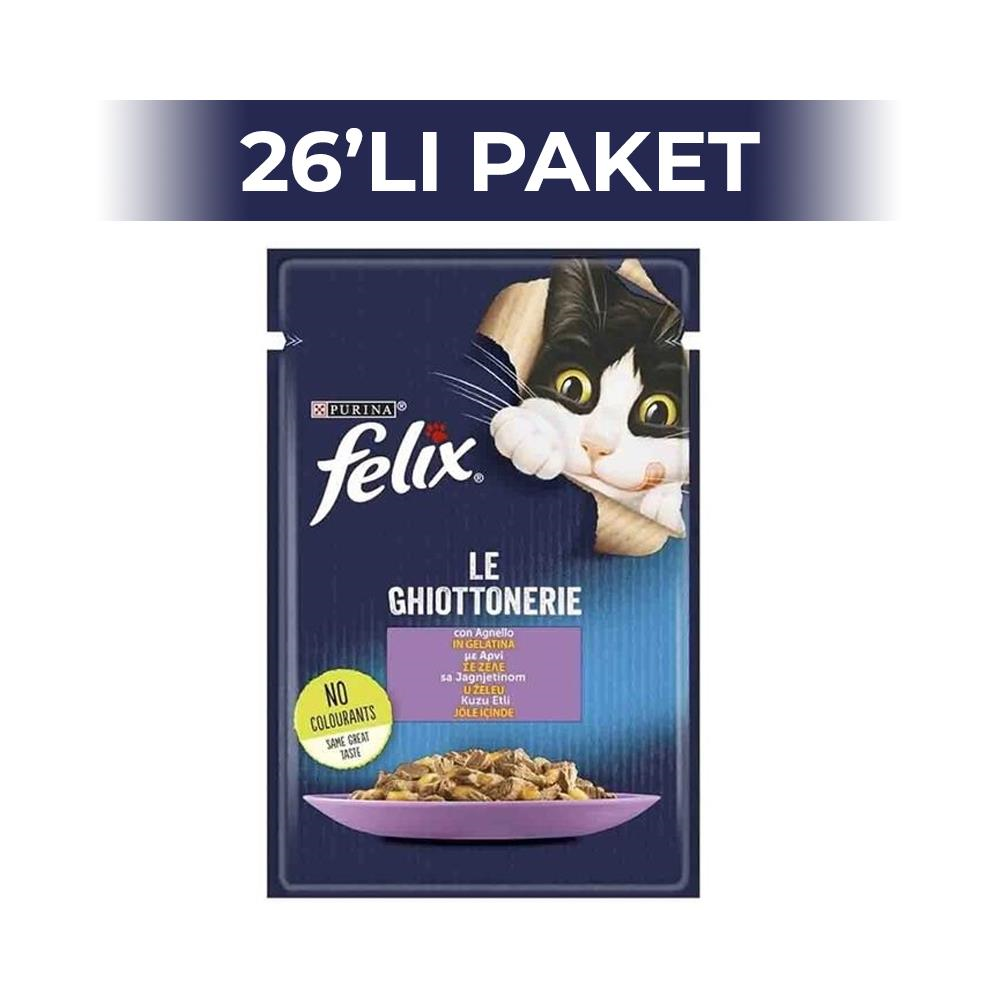 Felix Kuzu Etli Yaş Kedi Maması 85 gr 26 AdetFelix