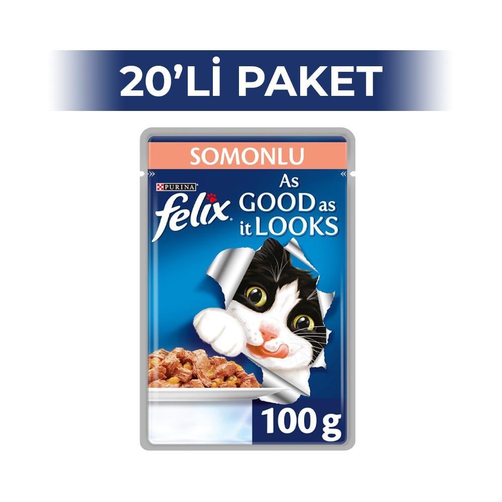 Felix Somonlu Yaş Kedi Maması 100 gr 20 AdetFelix