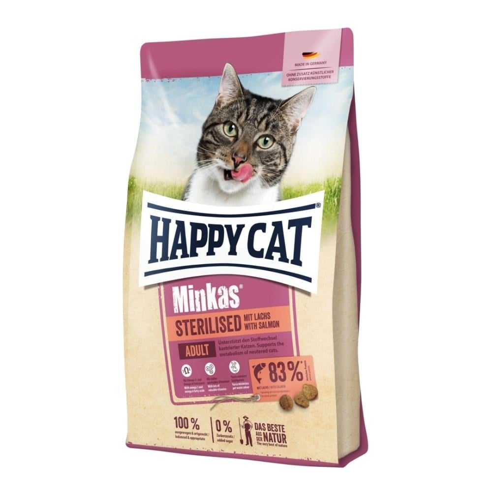 Happy Cat Minkas Somonlu Kısırlaştırılmış Yetişkin Kedi Maması 4 kg