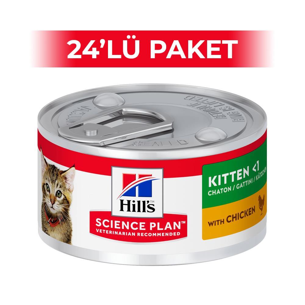 Hill's Science Plan Kitten Tavuklu Yavru Kedi Konservesi 82 gr 24 AdetHill's