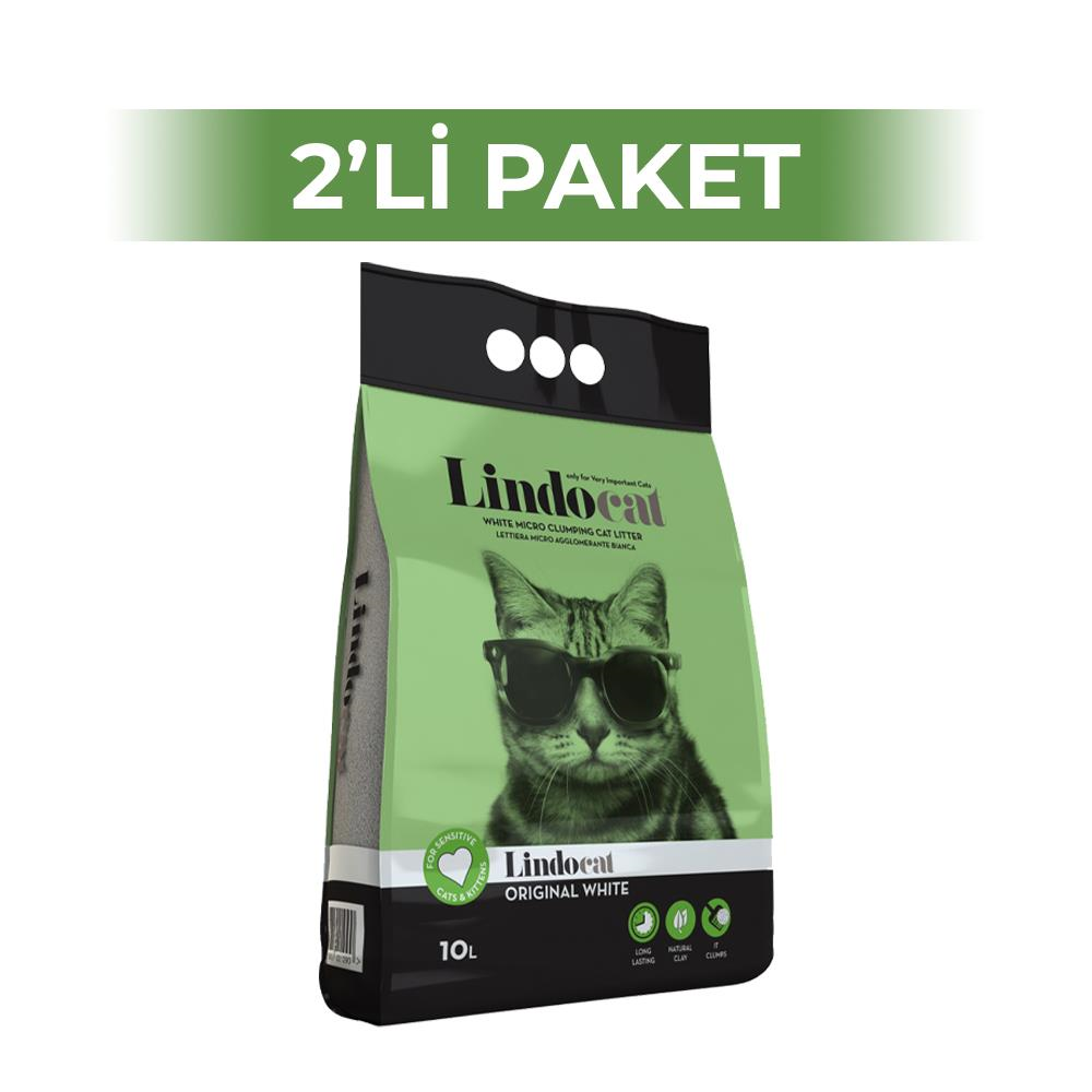 LindoCat Topaklaşan Kokusuz İnce Taneli Bentonit Kedi Kumu 10 lt x 2 AdetLindo Cat