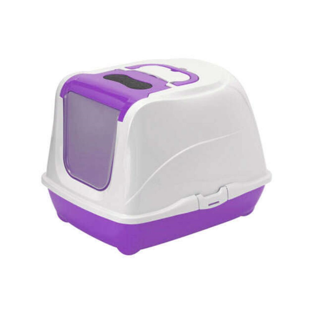 Moderna Flip Kapalı Kedi Tuvaleti 50 cm Açık MorFlip