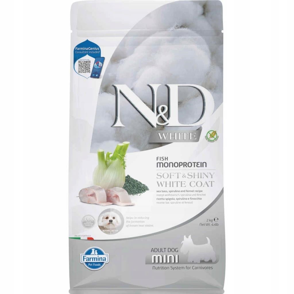 N&D White Levrek Rezene ve Spirulina Küçük Irk Beyaz Yetişkin