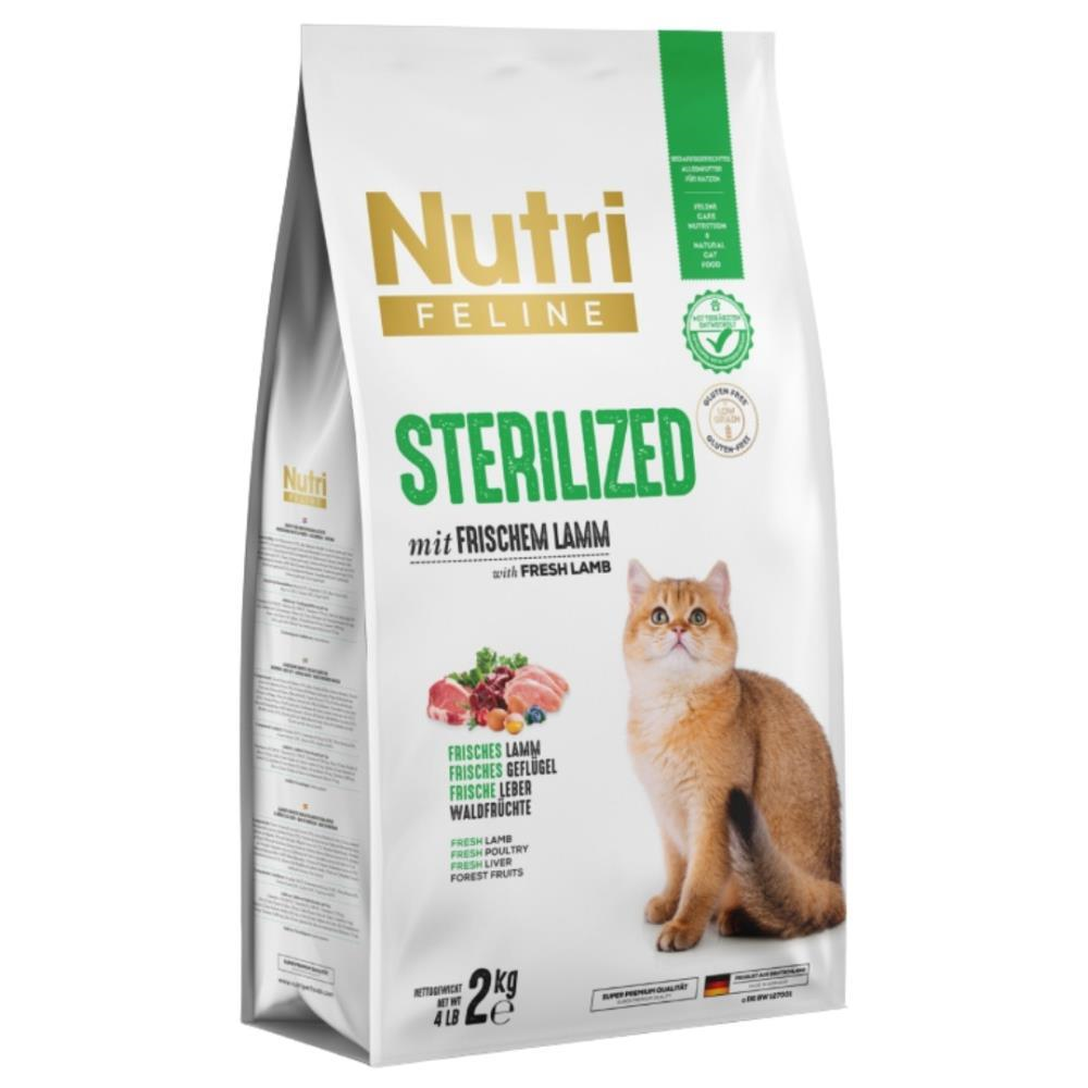 Nutri Feline Adult Sterilised Kısırlaştırılmış Kuzulu Yetişkin Kedi Maması 2 kgNutri Feline