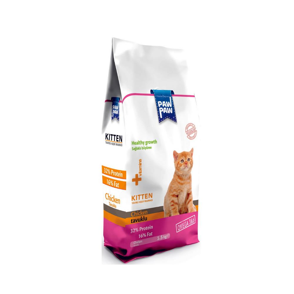 Paw Paw Kitten Tavuk Etli Yavru Kedi Maması 15 kgPaw Paw