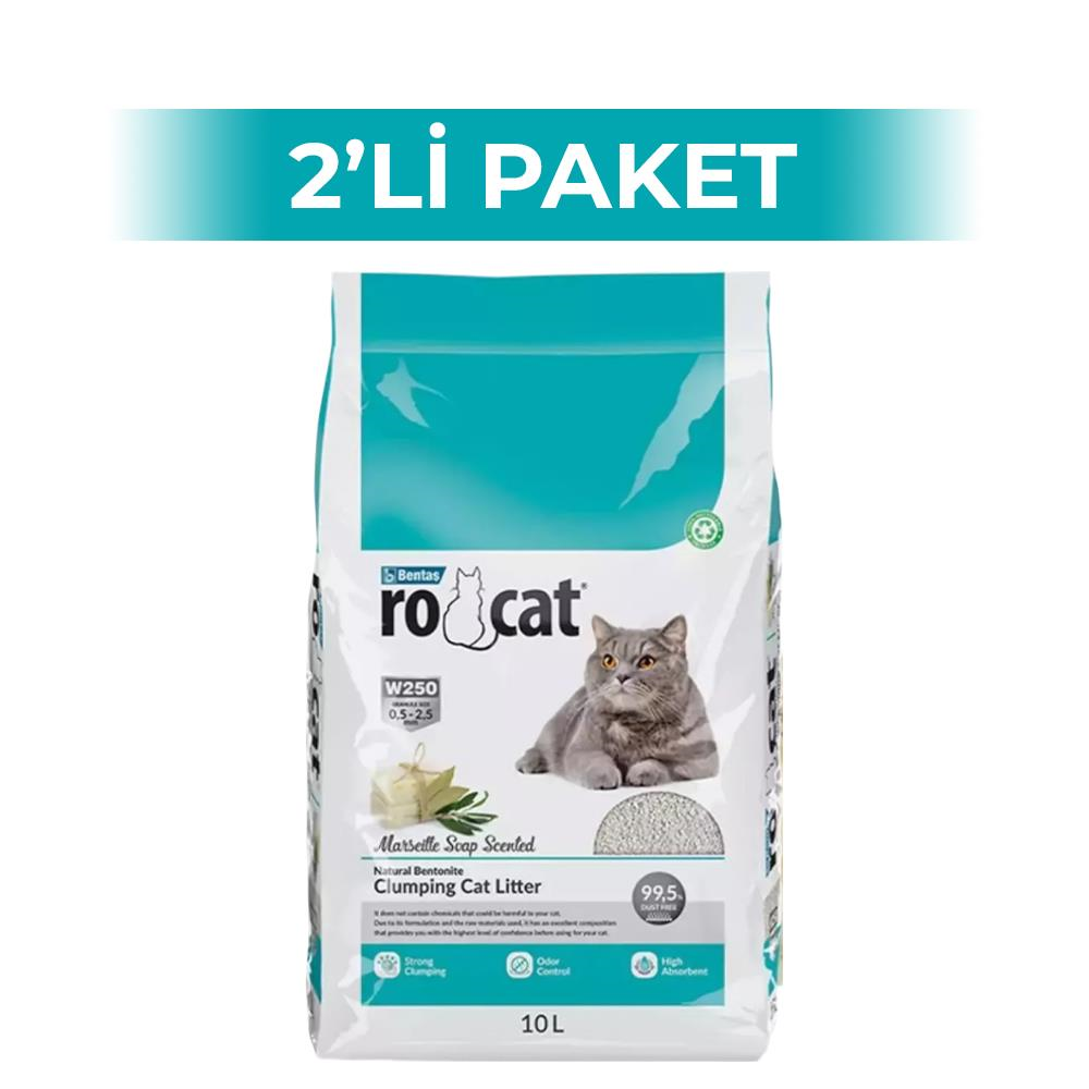 RoCat Marsilya Sabun Kokulu Bentonit Kedi Kumu 10 lt 2 AdetRoCat