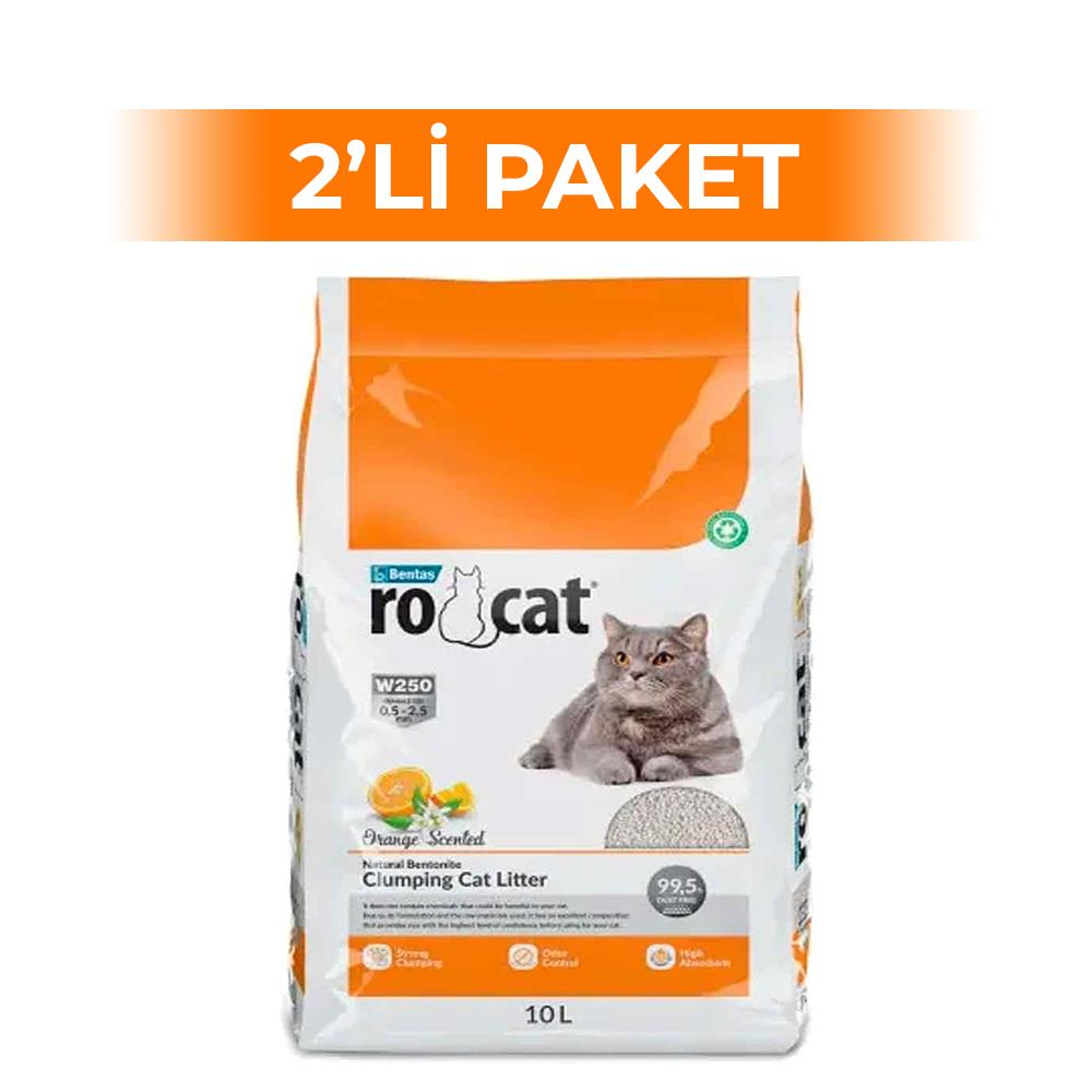 RoCat Portakal Kokulu Bentonit Kedi Kumu 10 lt 2 AdetRoCat