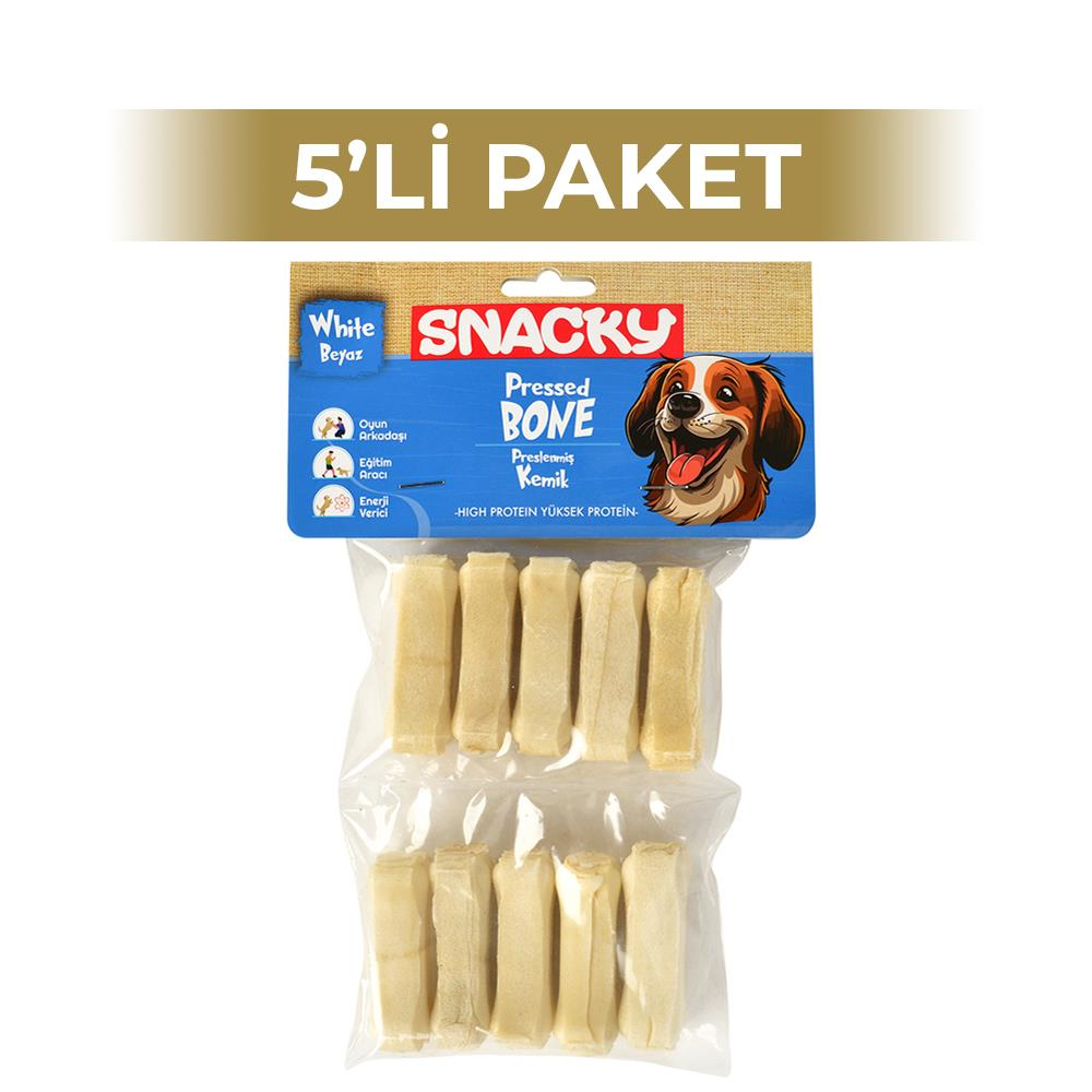 Snacky Beyaz Köpek Çiğneme Kemiği 5 cm 10'lu 5 PaketSnacky