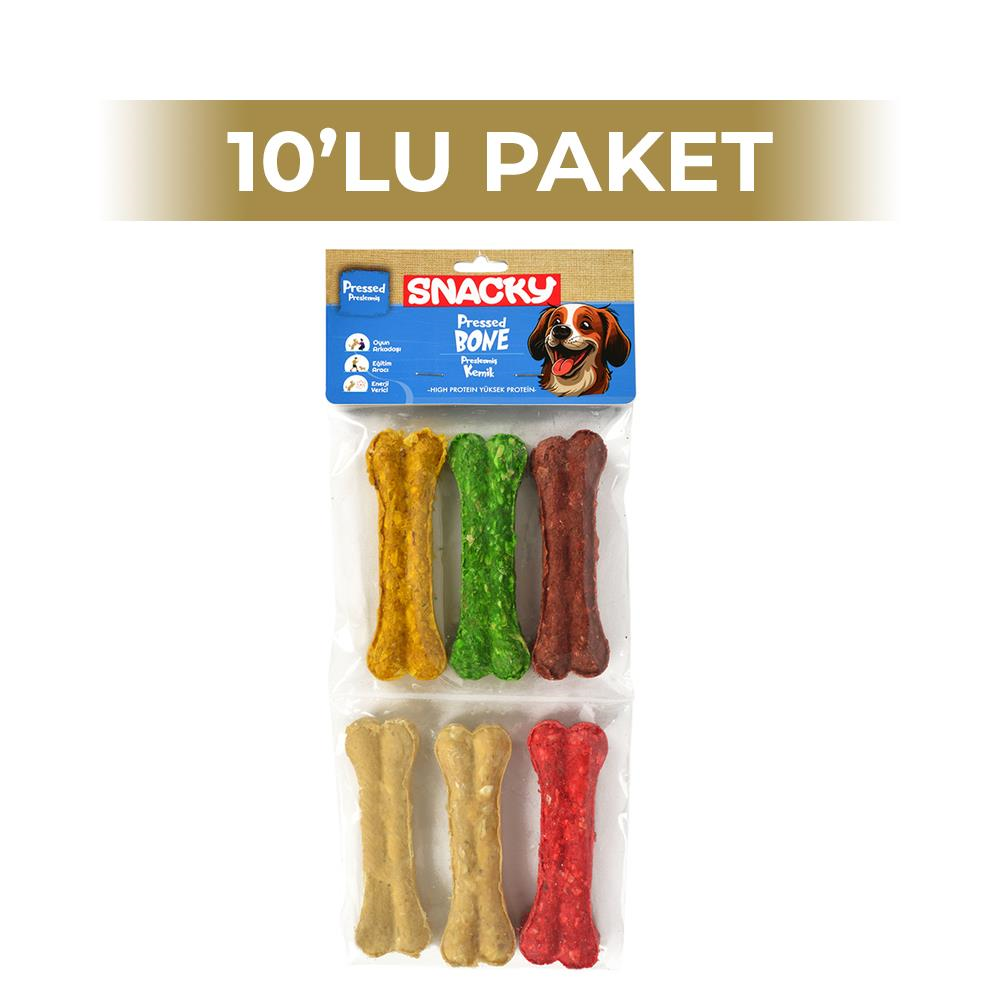 Snacky Munchy Köpek Press Kemik 11,5 cm 6'lı 10 PaketSnacky