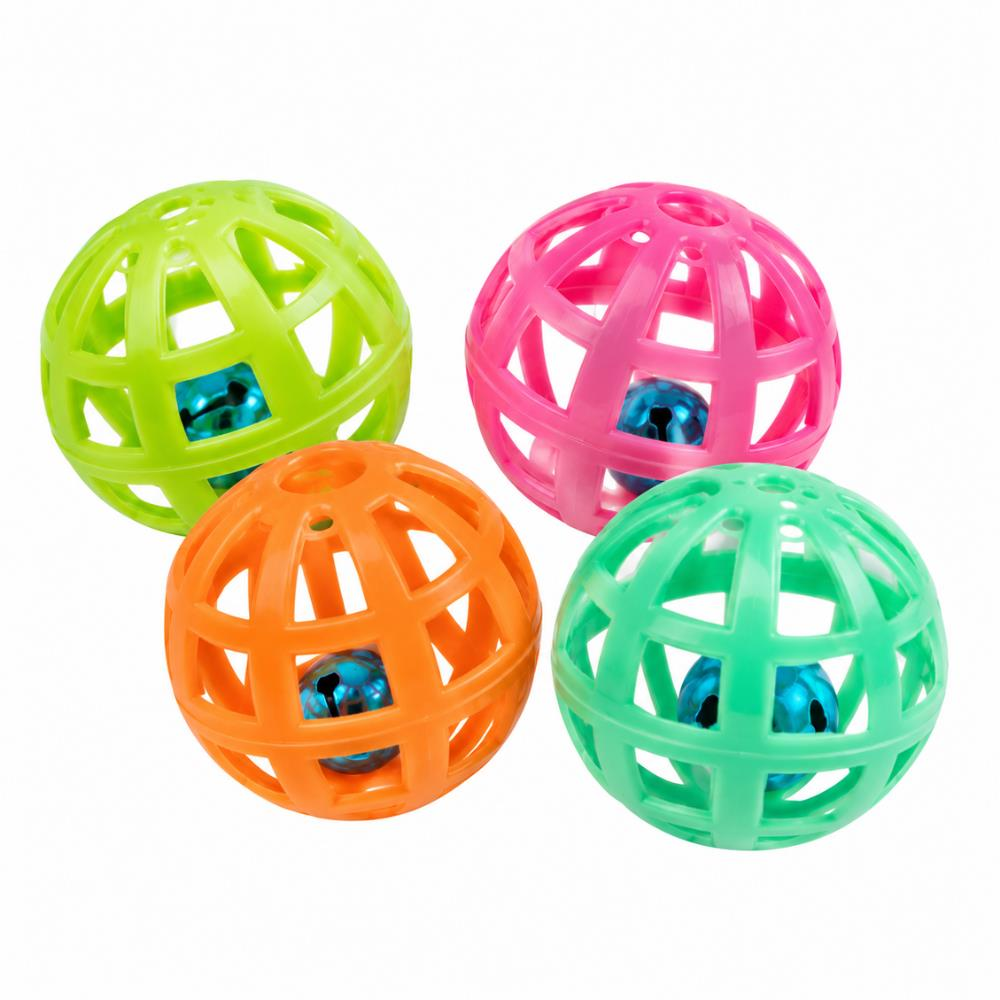 Zampa 4 cm Çıngıraklı Fileli Top Kedi Oyuncağı 4'lü