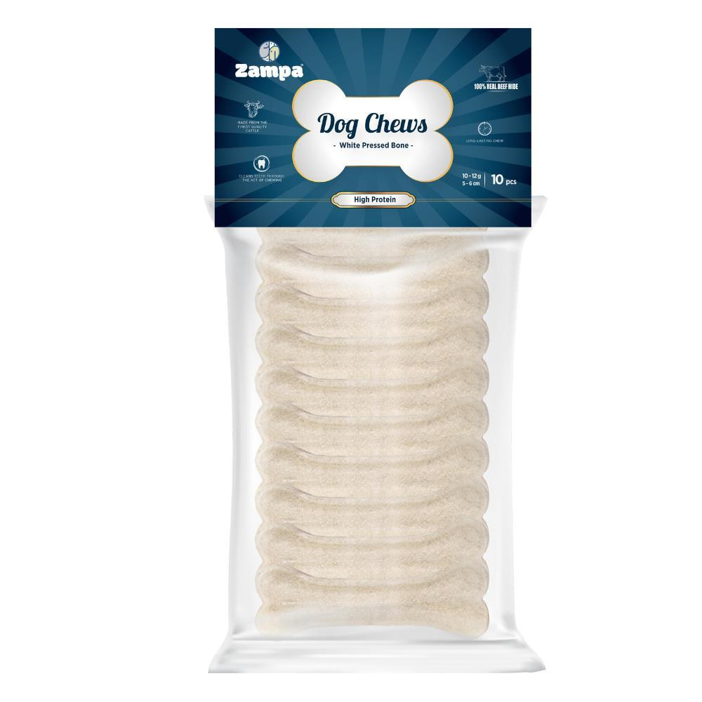 Zampa Beyaz Press Kemik Köpek Ödülü 10'lu 10-12 grZampa