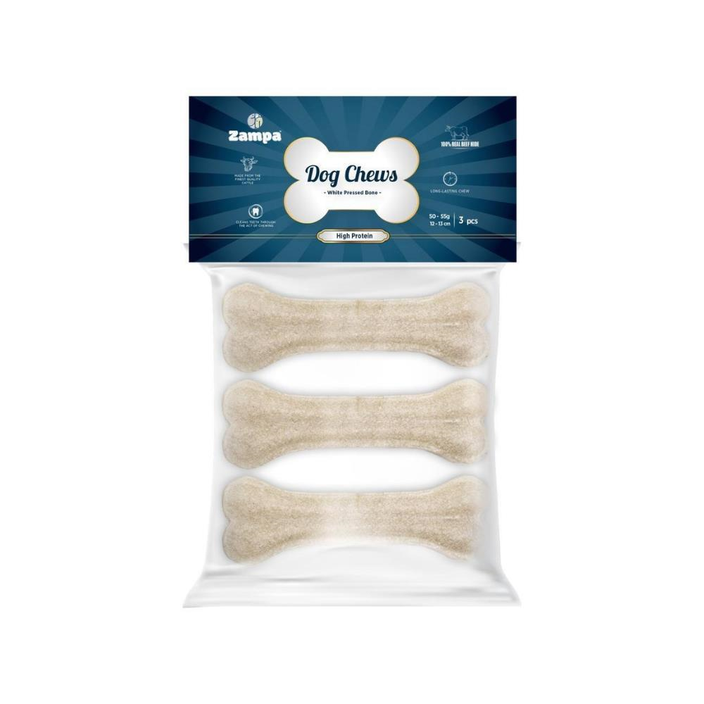 Zampa Beyaz Press Kemik Köpek Ödülü 3'lü 50-55 grZampa