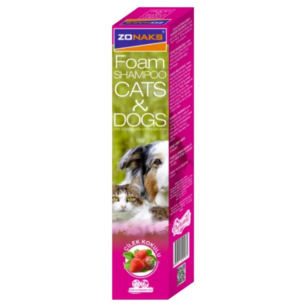 Zonaks Kedi ve Köpekler için Çilek Kokulu Köpük Şampuan 250 mlZonaks