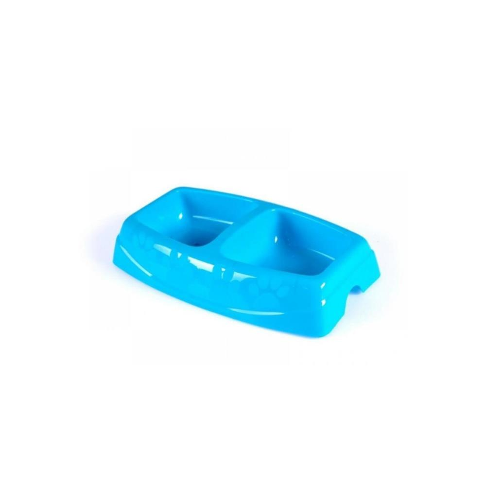 Zoostar Büyük İkili Kedi Köpek Mama Kabı MaviZooStar