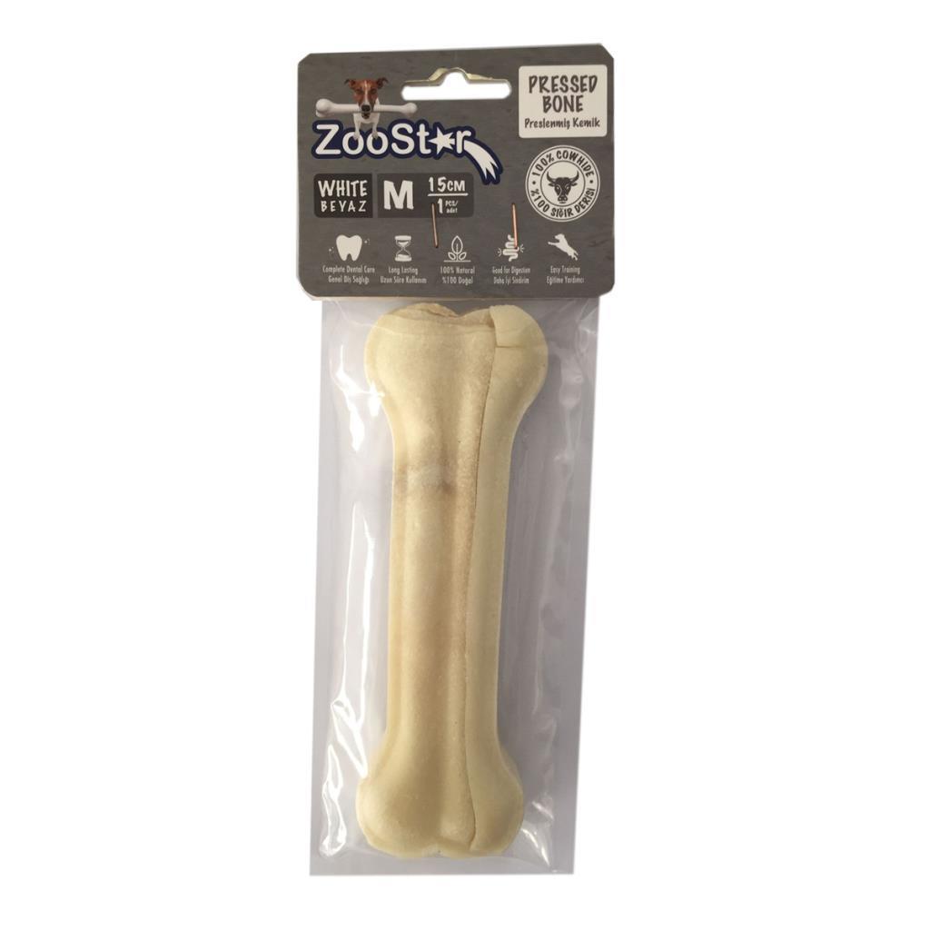 ZooStar Deri Pres Beyaz Kemik M 15 cm