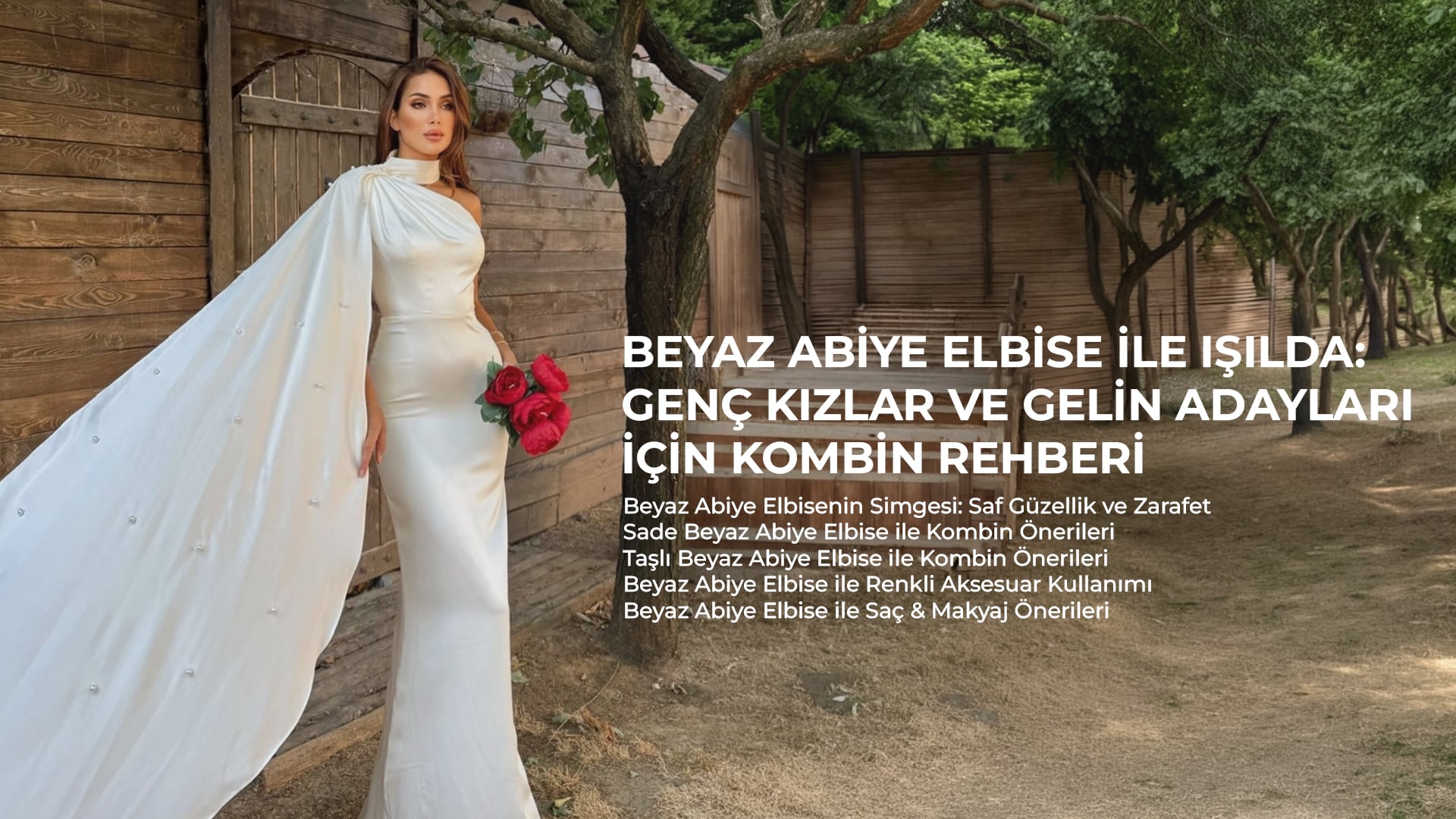 Beyaz Abiye Elbise ile Işılda