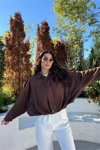 Ada Apoletli Süet Ceket 14177 ACI KAHVE