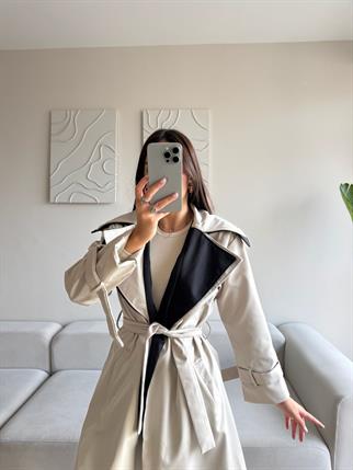Adonis Oversize Cep Detaylı Trençkot 3526 BEJ