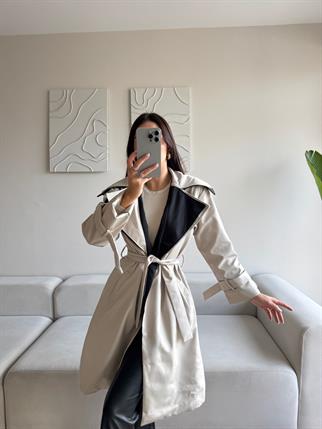 Adonis Oversize Cep Detaylı Trençkot 3526 BEJ