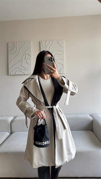 Adonis Oversize Cep Detaylı Trençkot 3526 BEJ