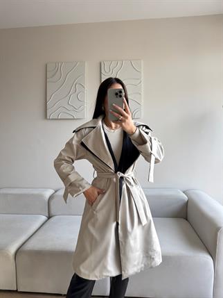Adonis Oversize Cep Detaylı Trençkot 3526 BEJ