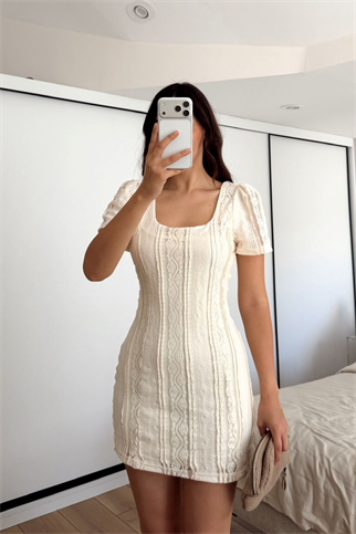 Alçin Karpuz Kol Mini Elbise 7262