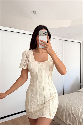 Alçin Karpuz Kol Mini Elbise 7262